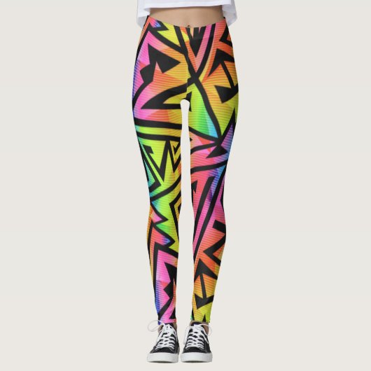 Rave EDM Rainbow Leggings (Vorderseite)