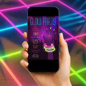 Rave glüht in dunklen Party Einladungen