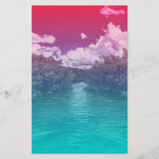 Rave-Liebhaber-Schlüssel-Trippy rosa blauer Ozean Briefpapier