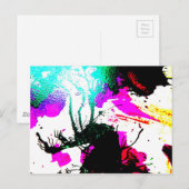 Rave Neon Party abstrakt Postkarte (Vorne/Hinten)