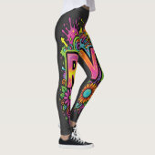 RAVE Neonblumen Leggings (Rechts)