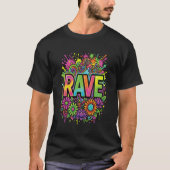 RAVE Neonblumen T-Shirt (Vorderseite)