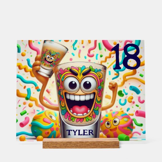 Rave Party Shotglas Bild – lebendiger Spaß Acrylschild (Vorderseite)