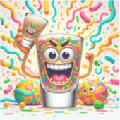 Rave Party Shotglas – lebendiger Spaß Aufkleber (Vorderseite)