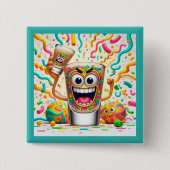 Rave Party Shotglas – lebendiger Spaß Button (Vorderseite)