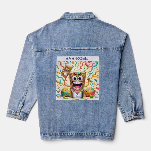 Rave Party Shotglas – lebendiger Spaß Jeansjacke (Rückseite)