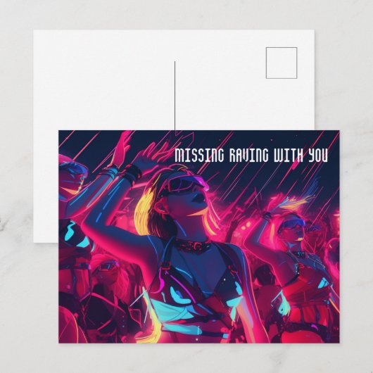 Rave Postkarte (Vorne/Hinten)