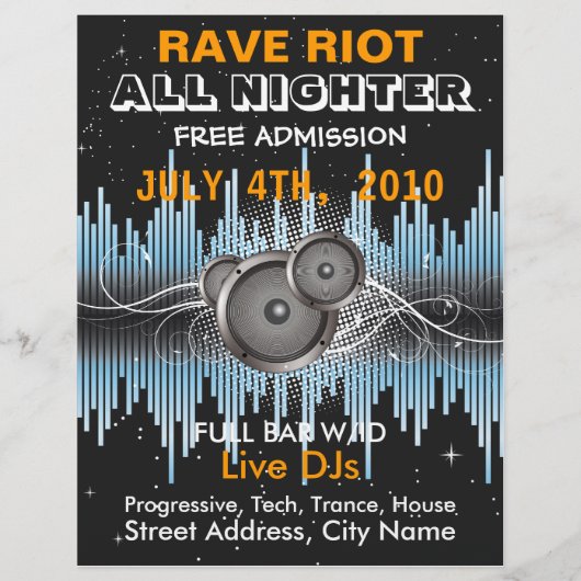 Rave Riot Music Flyer (Hinten)