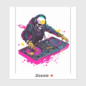 Rave Skull - EDM Party Skeleton DJ Aufkleber (Blatt)