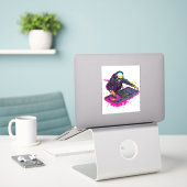 Rave Skull - EDM Party Skeleton DJ Aufkleber (Laptop auf Schreibtisch)