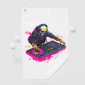 Rave Skull - EDM Party Skeleton DJ Golfhandtuch (Insitu)