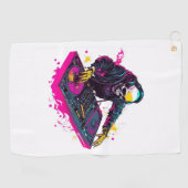 Rave Skull - EDM Party Skeleton DJ Golfhandtuch (Horizontal)