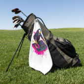 Rave Skull - EDM Party Skeleton DJ Golfhandtuch (Gras)