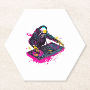 Rave Skull � EDM Party Skeleton DJ Untersetzer
