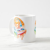 Rave Techno Halloween Pumpkin Edm Festival Funny Kaffeetasse (Vorderseite Links)