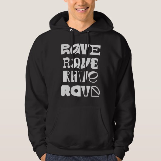 Rave-Typografie Hoodie (Vorderseite)