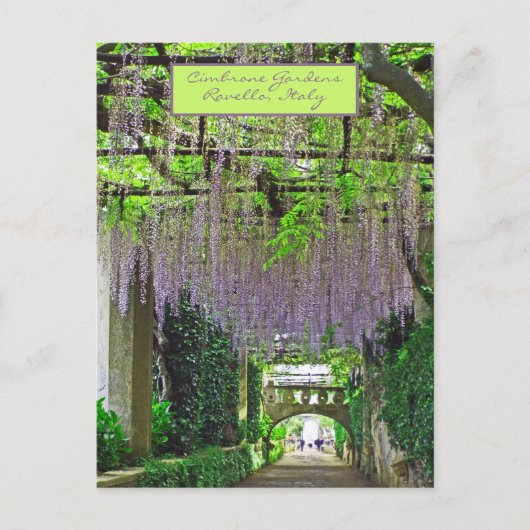 RAVELLO, ITALIEN/CIMBRONE GARTEN/CASCACADE WISTERI POSTKARTE (Vorderseite)