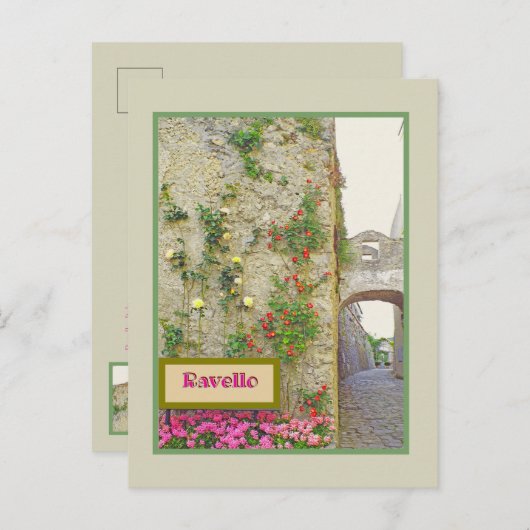 RAVELLO, ITALIEN/KABELSTEINSTRASSE, ARCHWEGEN, ROS POSTKARTE (Vorne/Hinten)