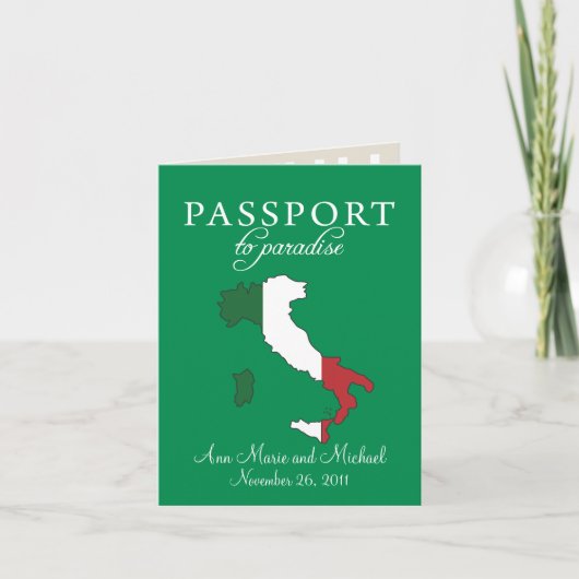 Ravello Italy Passport Wedding Einladung (Vorderseite)