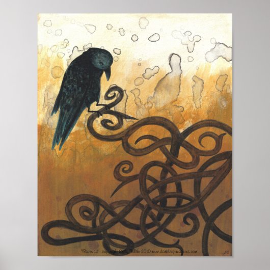 Raven 12 Celtic Knoten Natur Malposter Poster (Vorne)