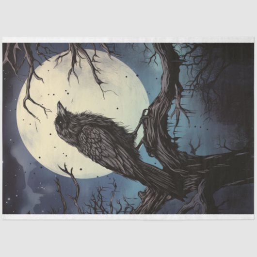 Raven 1 Halloween-Dekoupage Seidenpapier (Vorderseite)