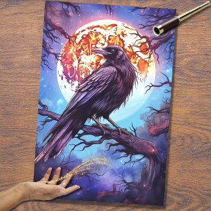 Raven 3 Halloween-Dekoupage Seidenpapier