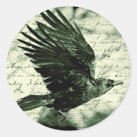 Raven 9 runder aufkleber (Vorderseite)