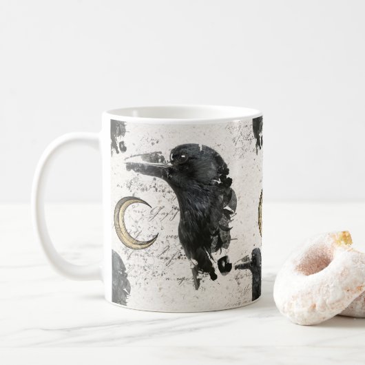 Raven Alchemy Collage Kaffeetasse (Mit Donut)