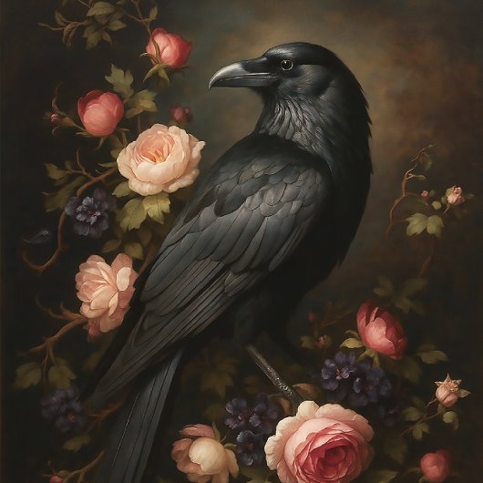 Raven Among Roses Seidenpapier