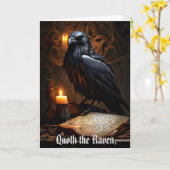 Raven & Ancient Parchment Gothic Humoric Geburtsta Karte (Gelbe Blume)