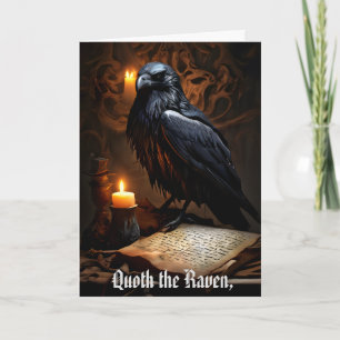 Raven & Ancient Parchment Gothic Humoric Geburtsta Karte