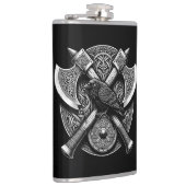 Raven and Axes - Kunst des Kriegerschilds Flachmann (Rechts)