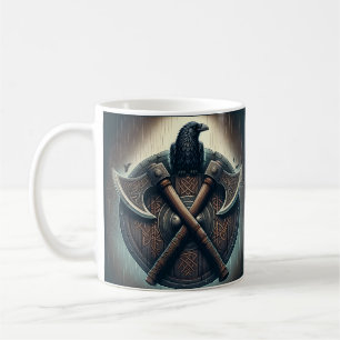 Raven and Axes - Kunst des Kriegerschilds Kaffeetasse