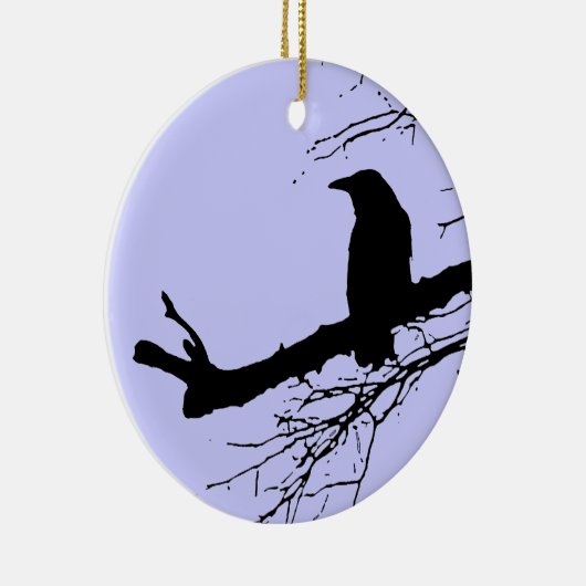 Raven and Dead Tree Keramik Ornament (Rechts)