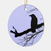 Raven and Dead Tree Keramik Ornament (Links)