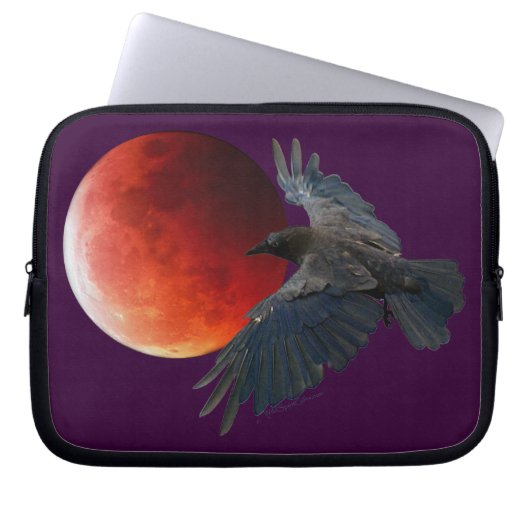 Raven and Eclipsing Moon Laptop Sleeve (Vorderseite)