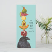 Raven and fruit gratulation flachcard (Stehend Vorderseite)