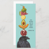 Raven and fruit gratulation flachcard (Vorne/Hinten)