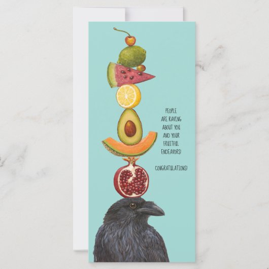Raven and fruit gratulation flachcard (Vorderseite)