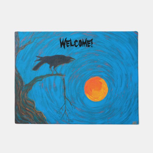 Raven and Full Moon Doormat Fußmatte (Vorderseite)