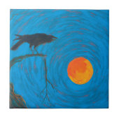 Raven and Full Moon Fliese (Vorderseite)