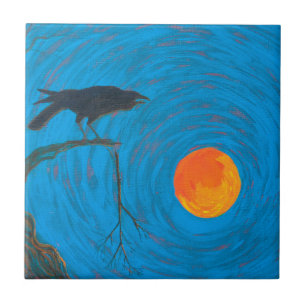 Raven and Full Moon Fliese