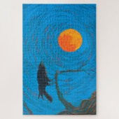 Raven and Full Moon Jigsaw Puzzle (Vertikal)