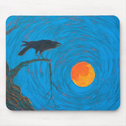 Raven and Full Moon Mousepad (Vorne)