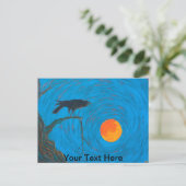 Raven and Full Moon Postkarte (Stehend Vorderseite)