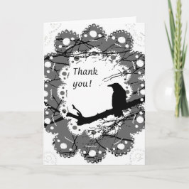 Raven and Lace Gothic Card Dankeskarte