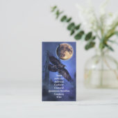 "Raven and Moon Business Card" Visitenkarte (Stehend Vorderseite)