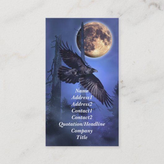 "Raven and Moon Business Card" Visitenkarte (Vorderseite)
