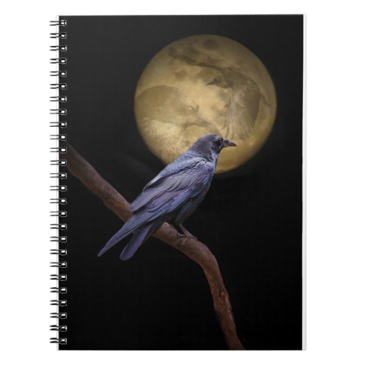 Raven and Moon Journaling Notebook Notizblock (Vorderseite)