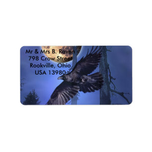 Raven and Moon Labels Adressaufkleber
